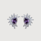 Ethereal Violet Floral Studs