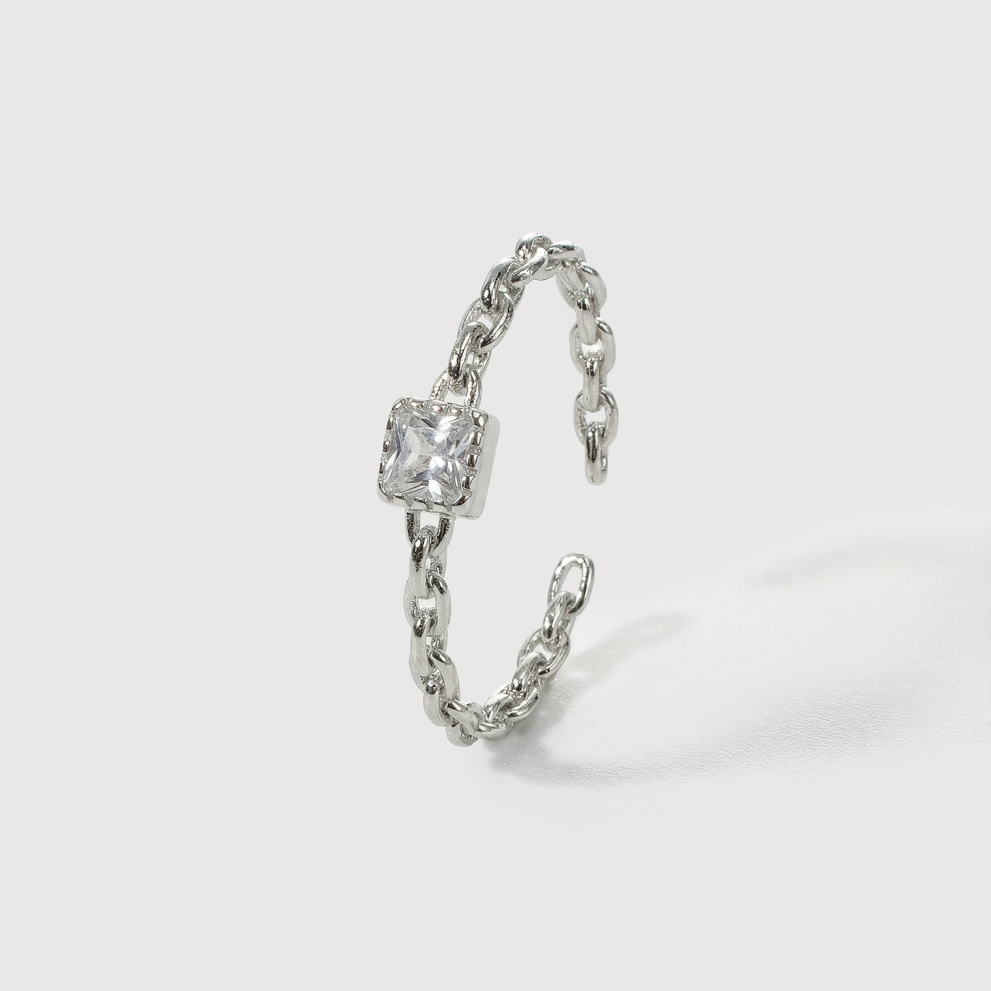 Adjustable Square Crystal Ring