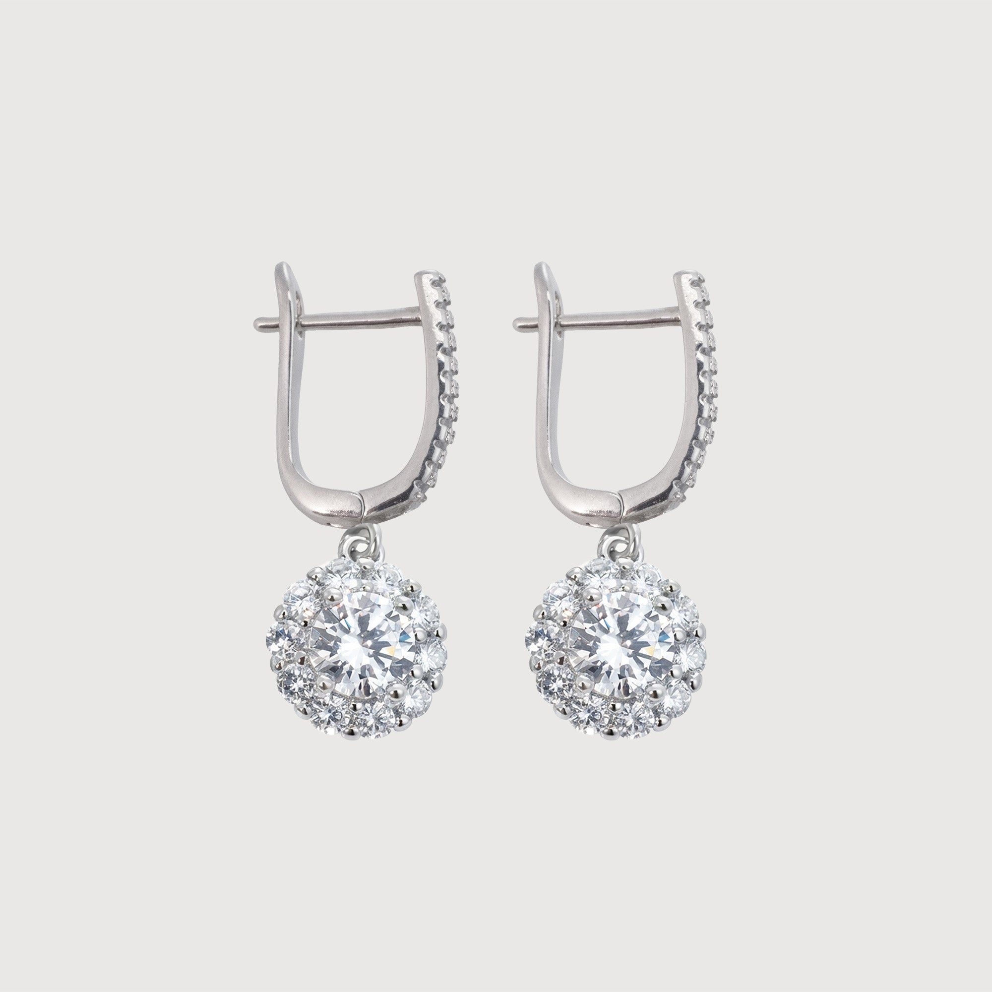 Elegant Crystal Drop Earrings with Pavé Hoops