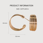 Pendientes de aro apilados de oro