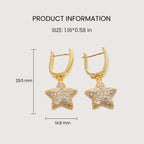 Pendientes estrella de mar de circonita cúbica en oro de 18K