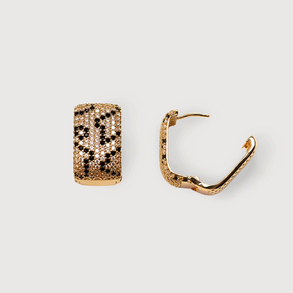 Pendientes Pequeños con Pavé de Leopardo