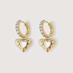 Zirconia Heart Drop Hoops