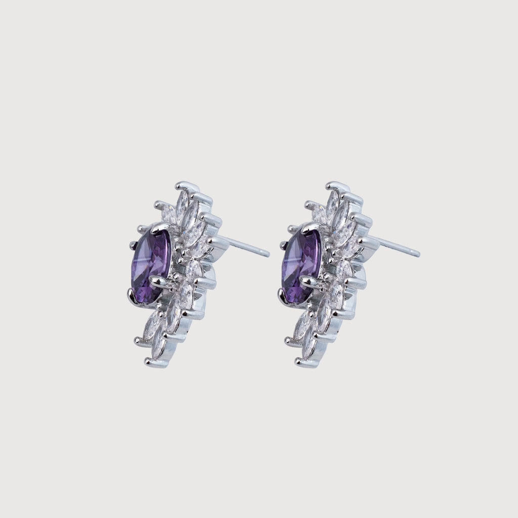 Ethereal Violet Floral Studs