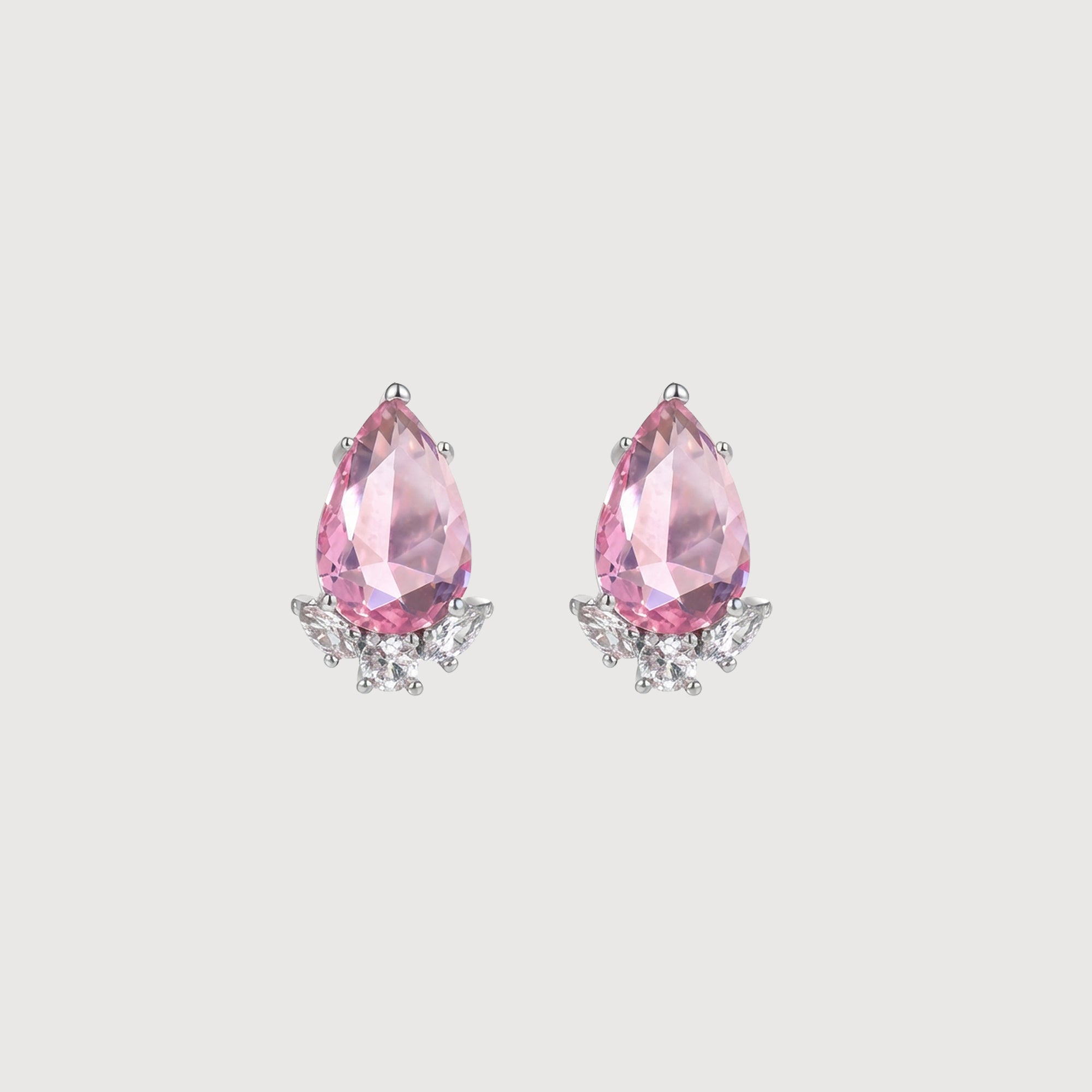 Pear-Shaped Zirconia Drop Earrings