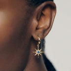 Pendientes Starburst con baño de oro