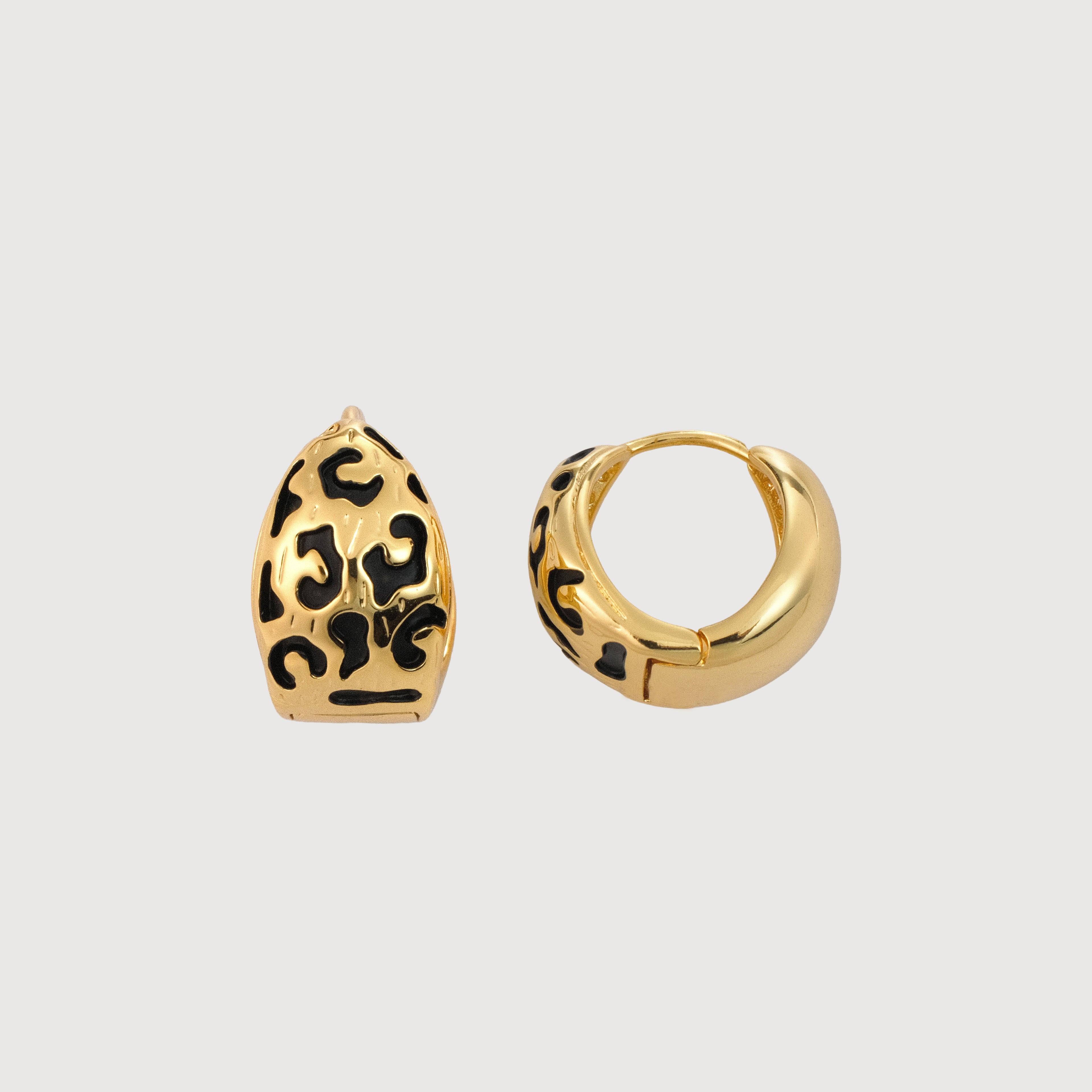 Leopard Heart Huggie Hoop Earrings