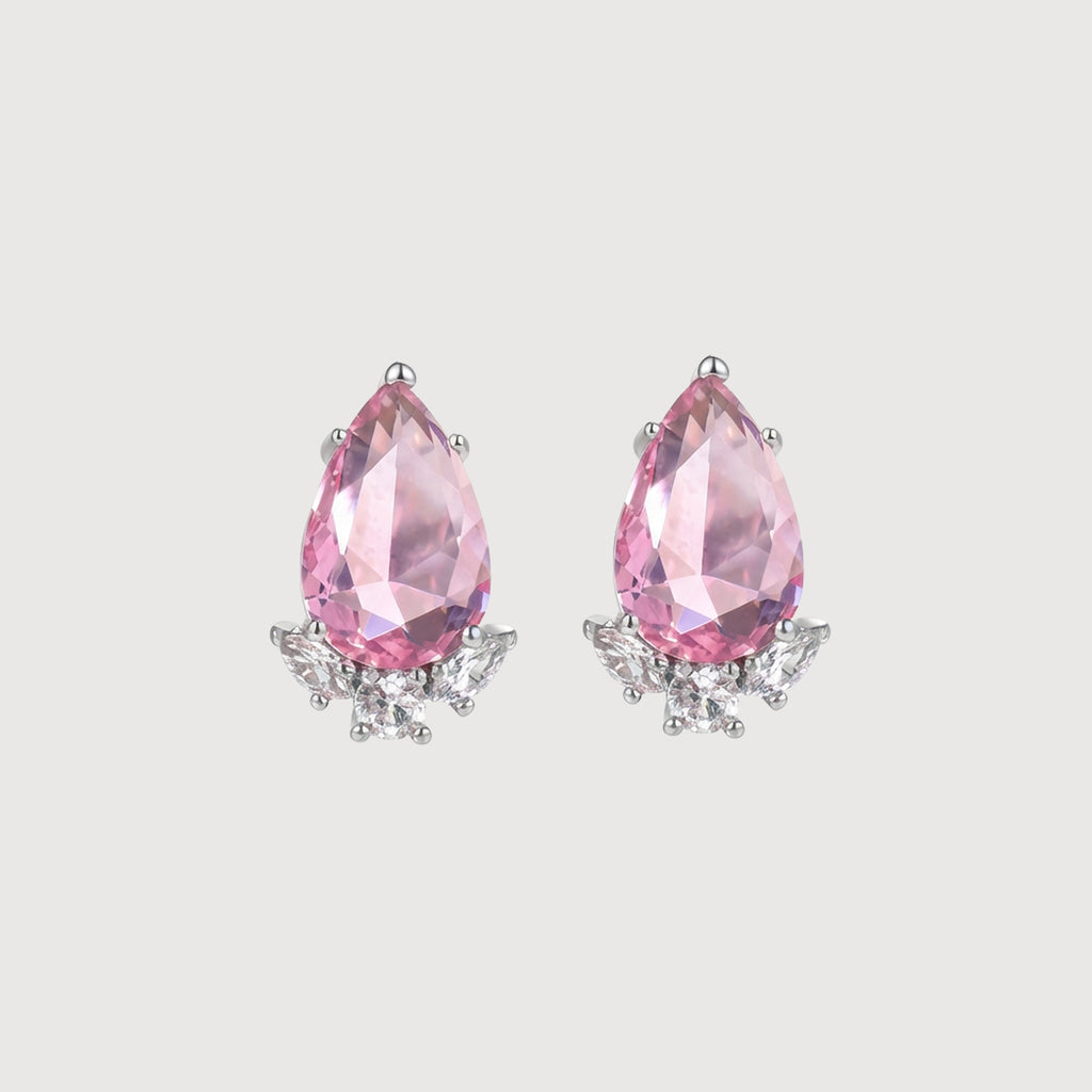 Pear-Shaped Zirconia Drop Earrings