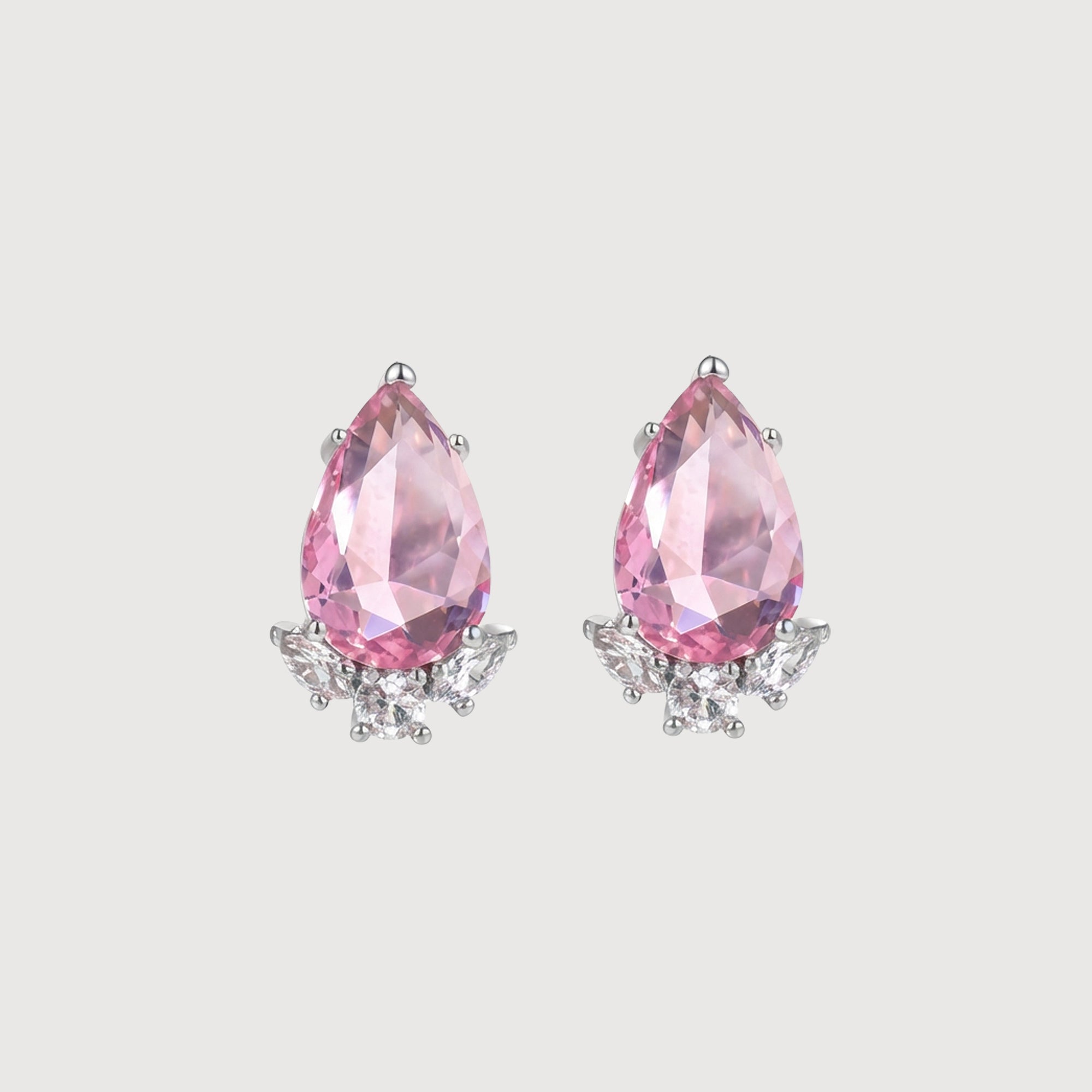 Pear-Shaped Zirconia Drop Earrings