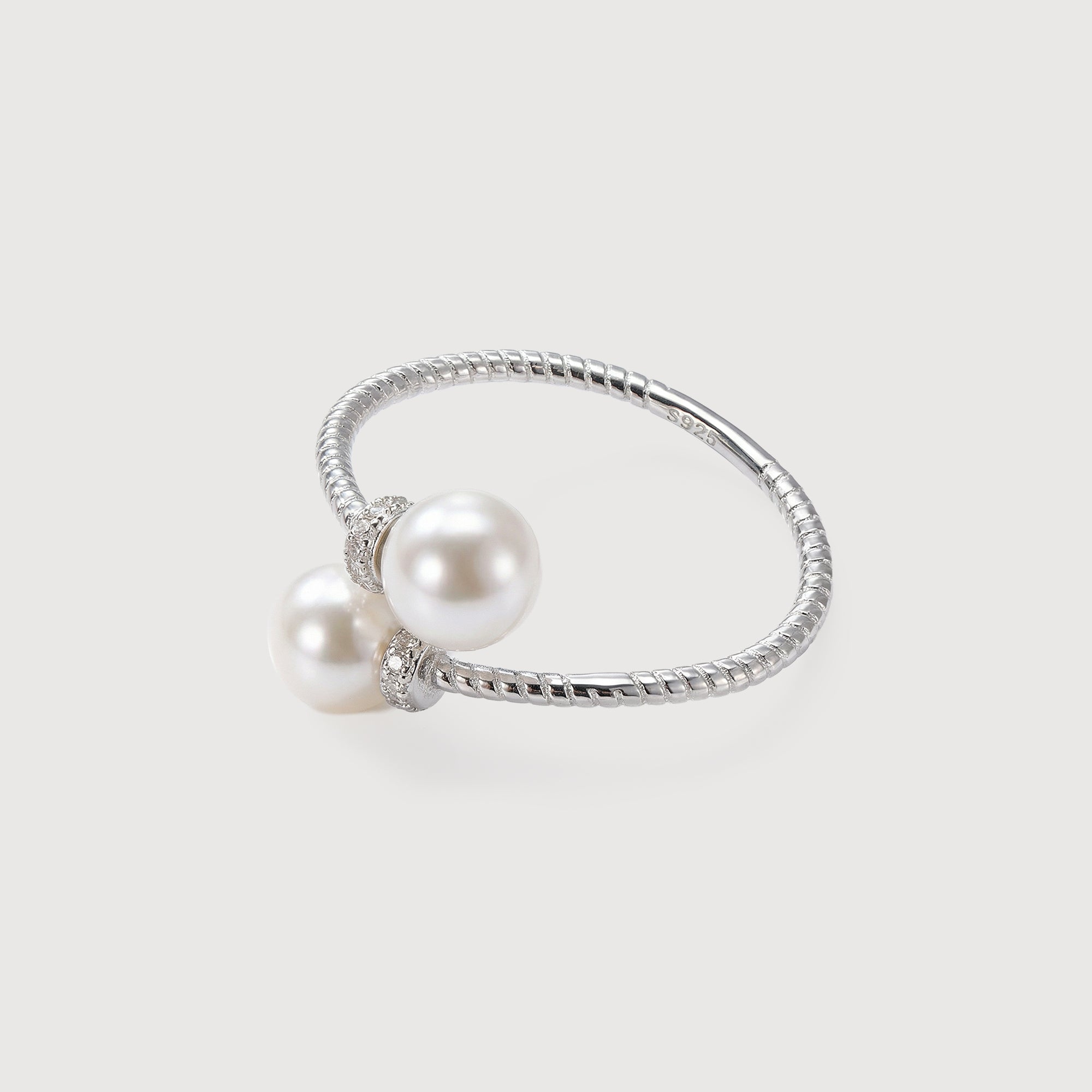 Elegant Dual Pearl Adjustable Ring
