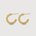 Pendientes de aro de circonita cúbica con baño de oro de 18K