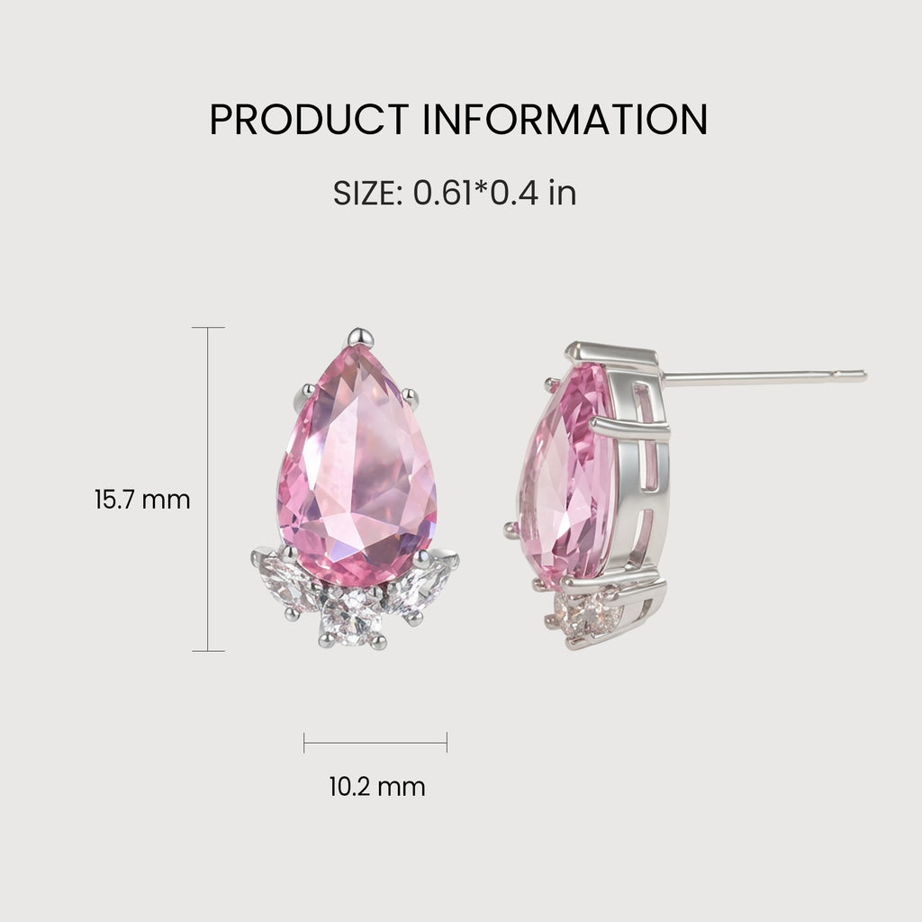 Pear-Shaped Zirconia Drop Earrings