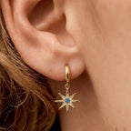 Pendientes Starburst con baño de oro