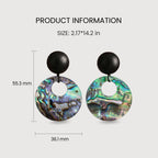 Luminous Abalone Shell Circle Drop Earrings