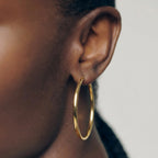 Aretes de aro de lujo en oro/plata de 18K – Joyería fina llamativa