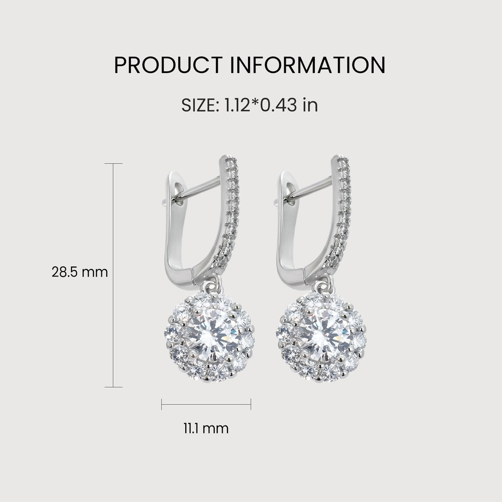 Elegant Crystal Drop Earrings with Pavé Hoops