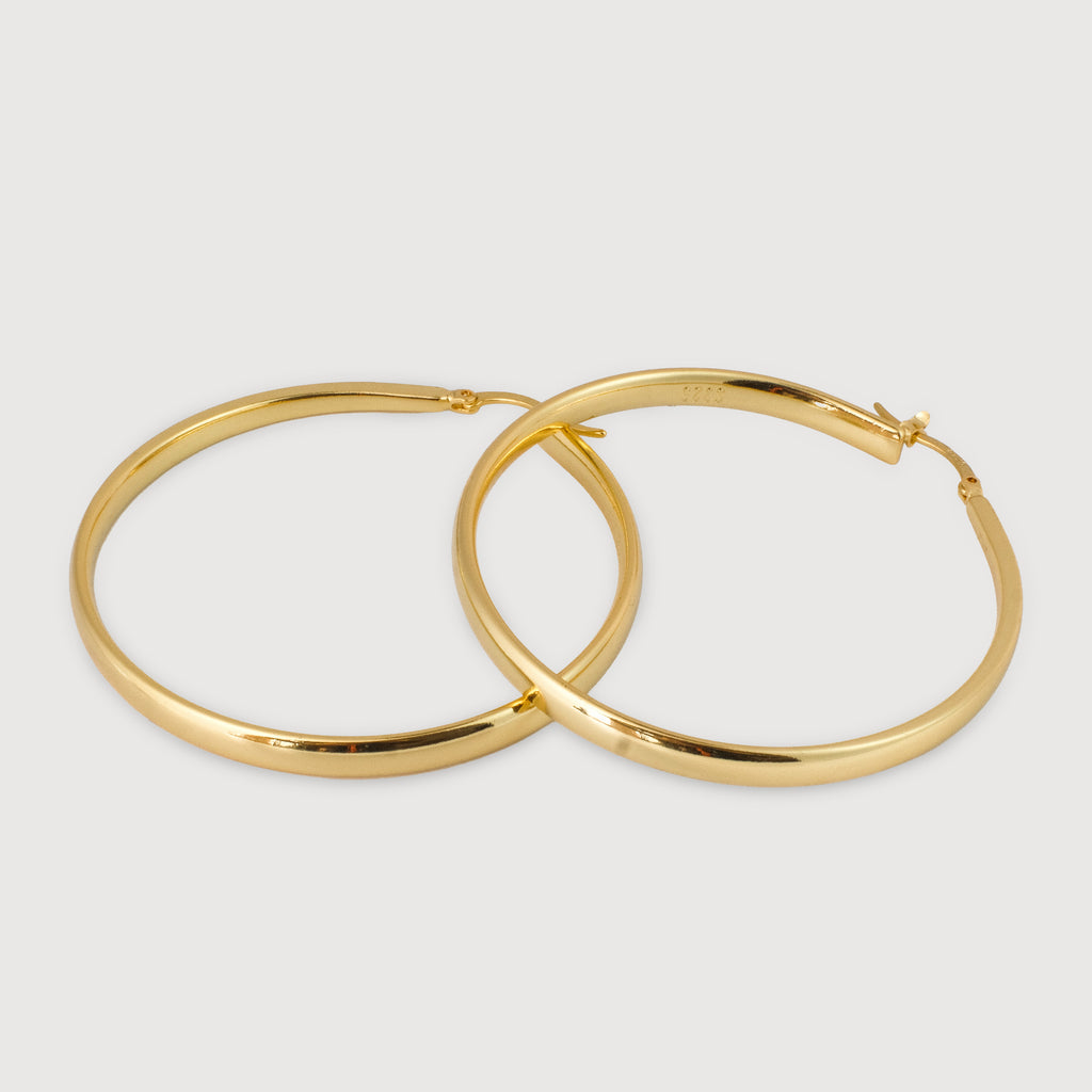 Luxury 18K Gold/Silver Hoop Earrings – Statement Fine Jewelry