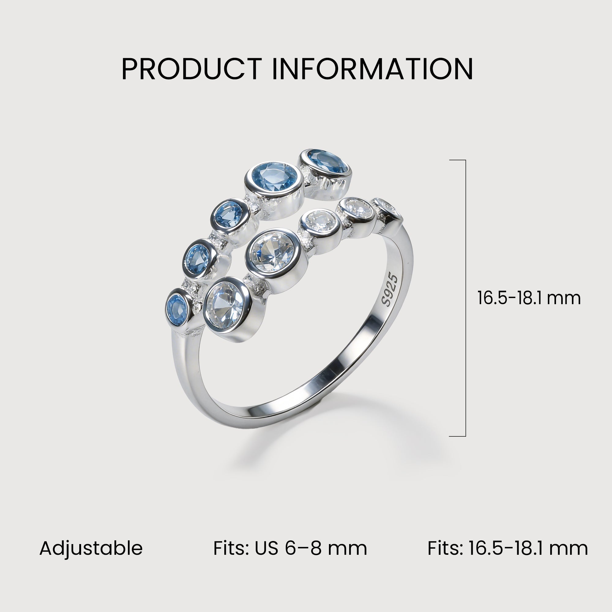 Celestial Blue Zircon Ring