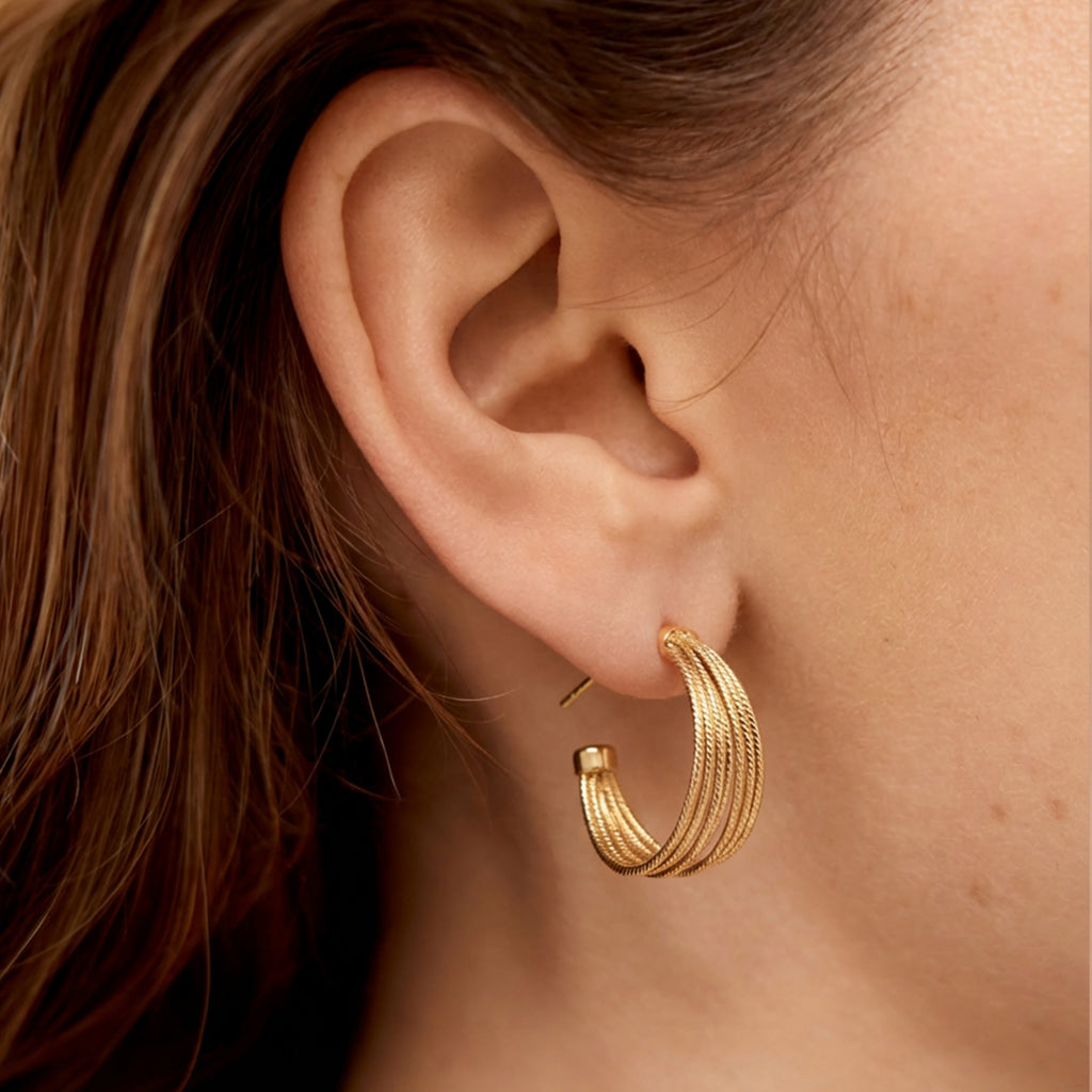 Stacked Gold Hoop Earrings