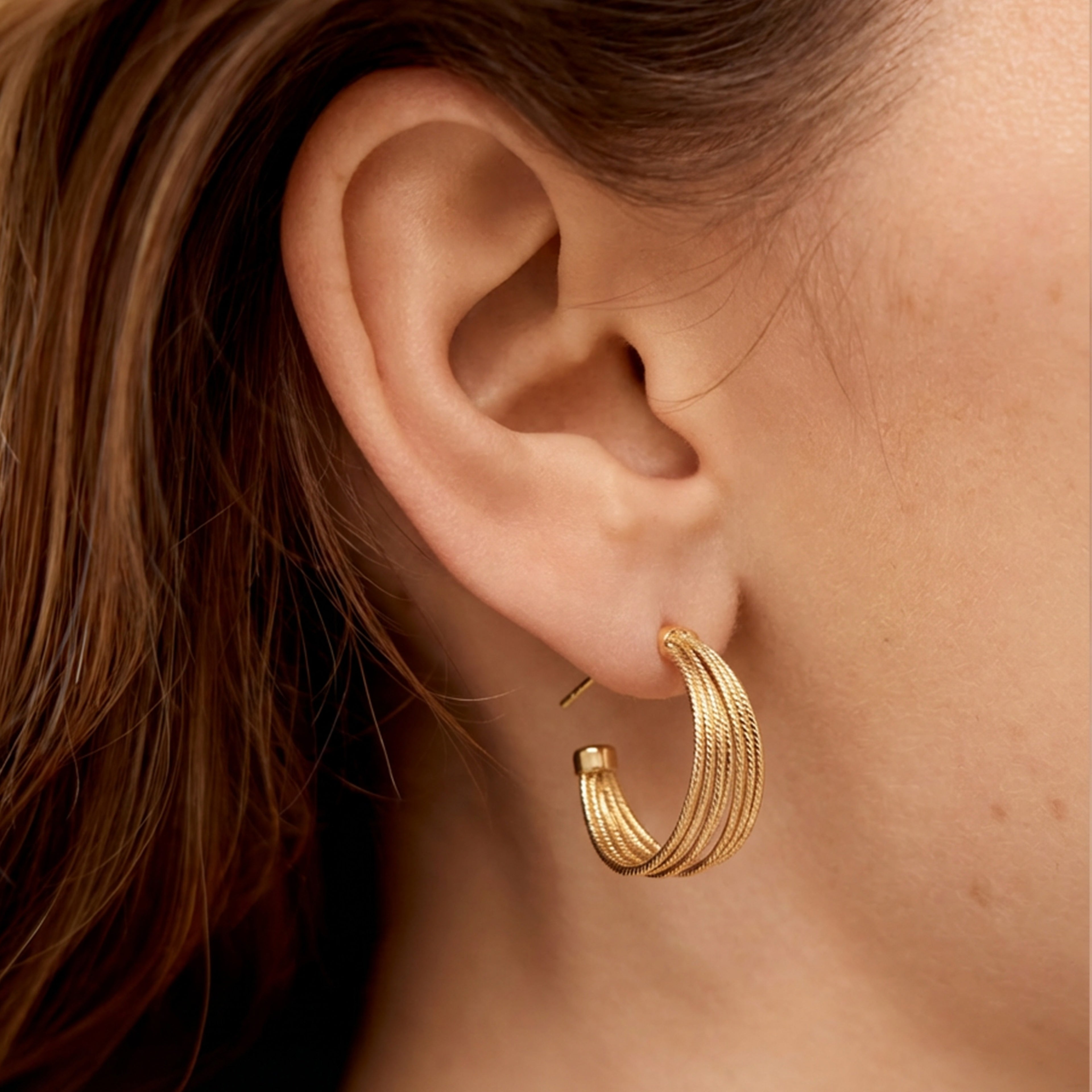 Stacked Gold Hoop Earrings