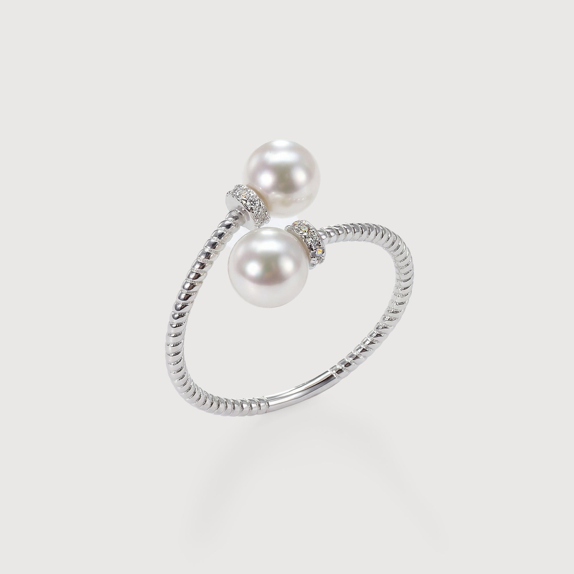 Elegant Dual Pearl Adjustable Ring