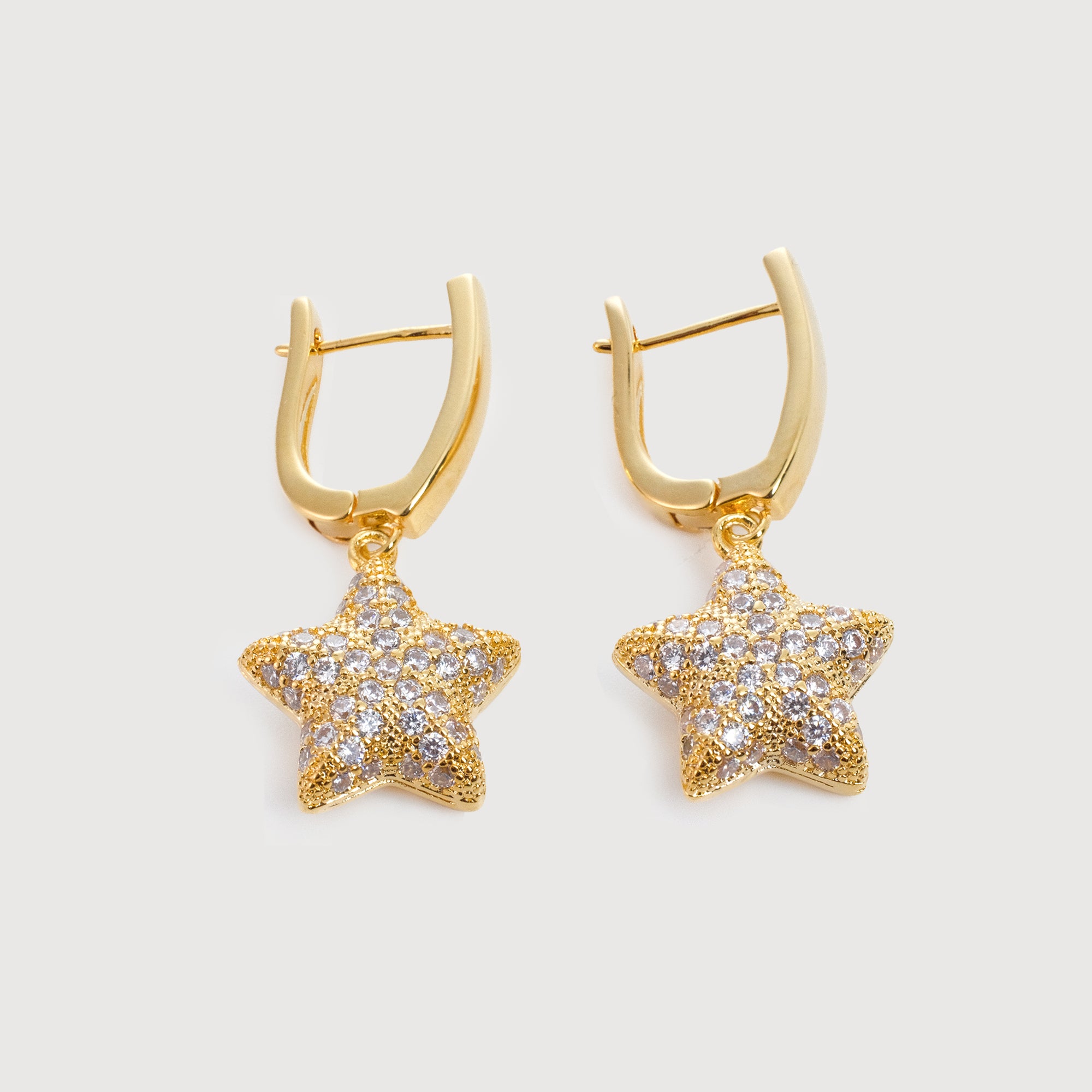 Starfish CZ Earrings in 18K Gold