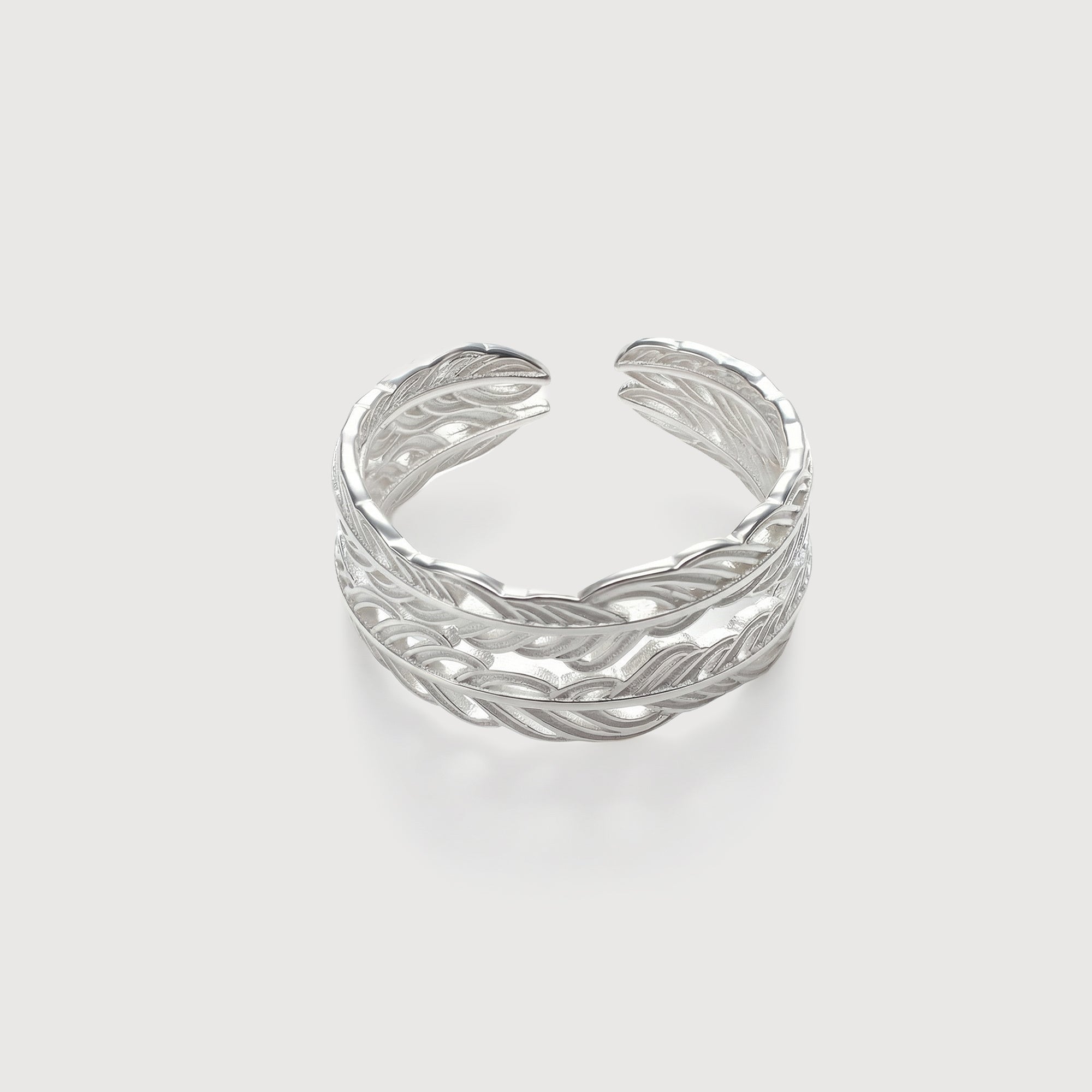 Feather Open Ring in Sterling Silver