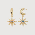 Pendientes Starburst con baño de oro