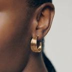 Pendientes de aro apilados de oro