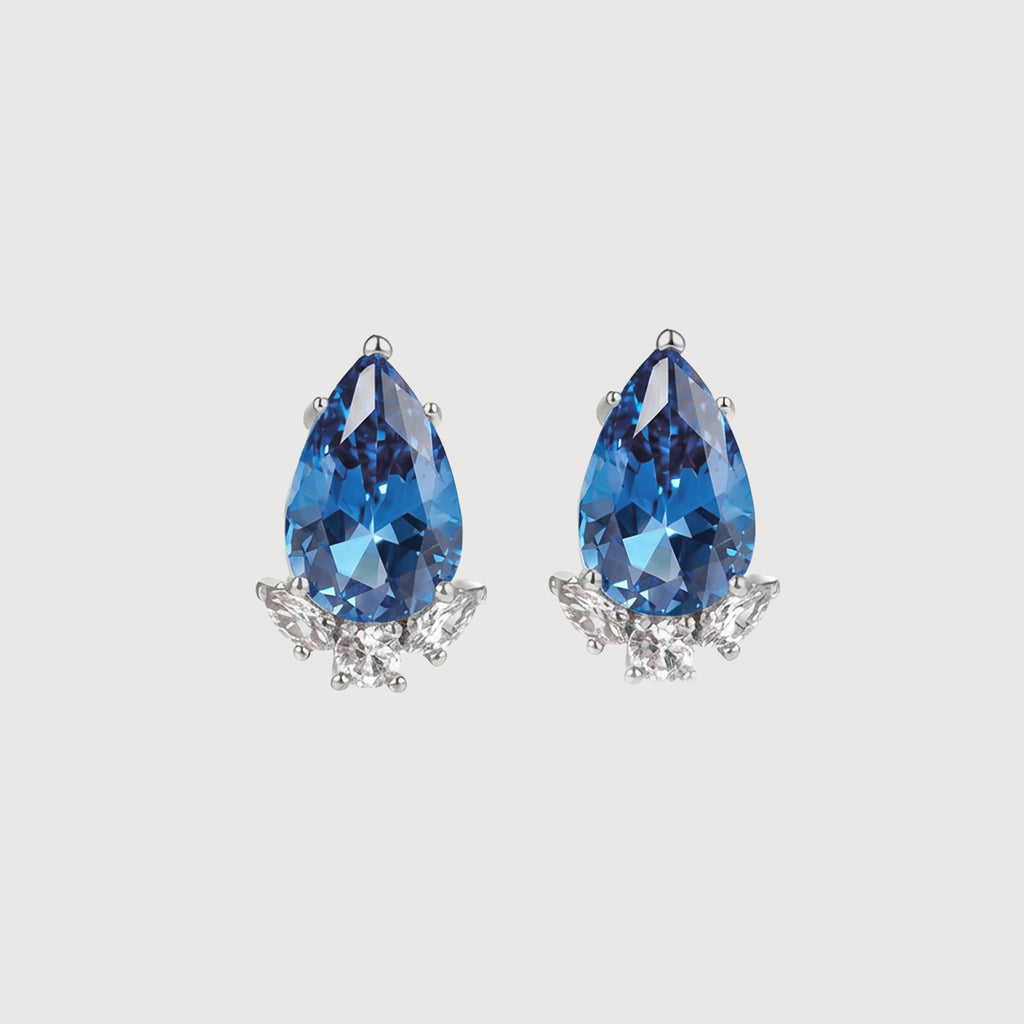 Pear-Shaped Zirconia Drop Earrings