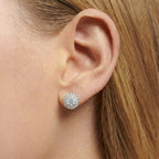 Elegantes pendientes de copo de nieve con diamantes