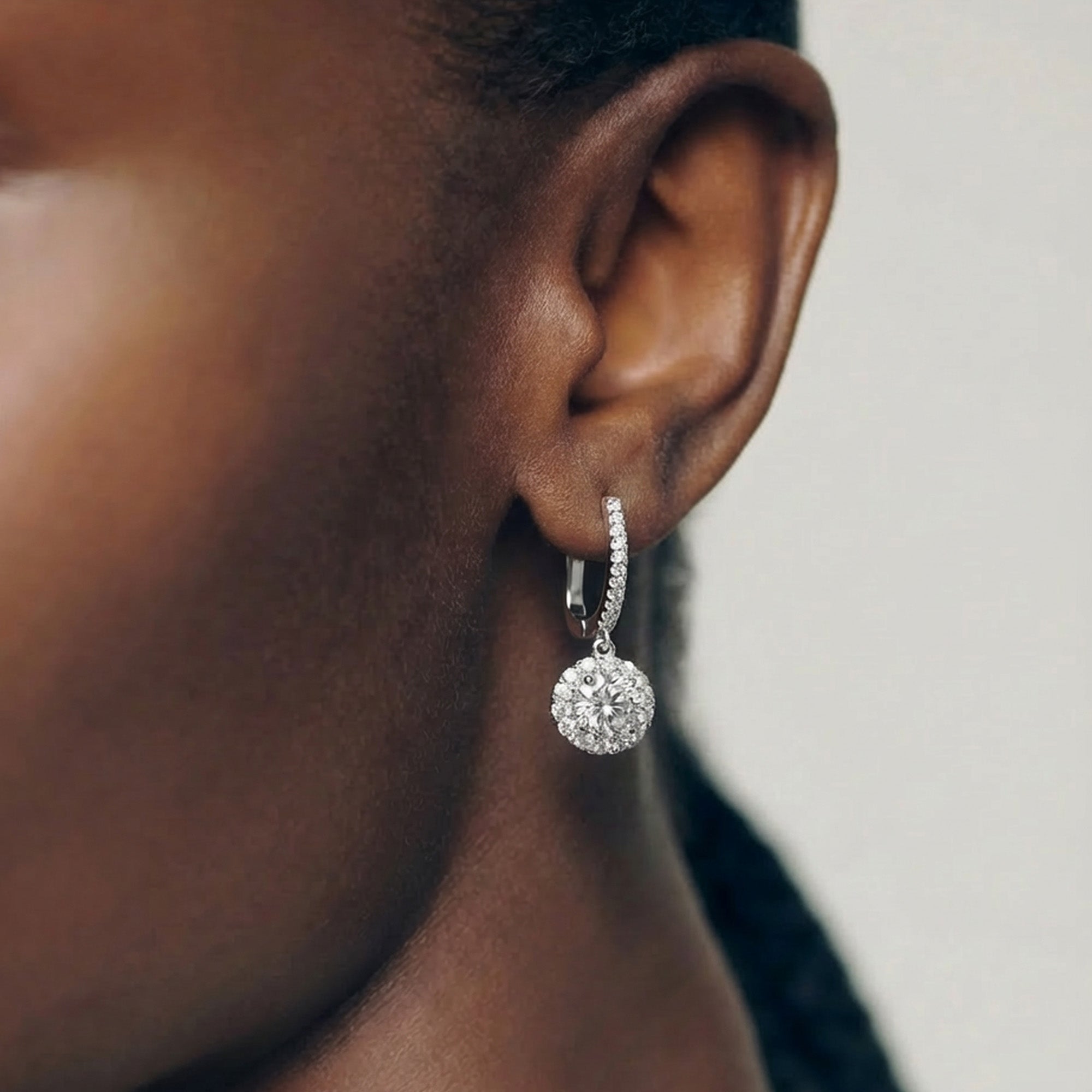 Elegant Crystal Drop Earrings with Pavé Hoops