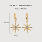 Pendientes Starburst con baño de oro