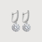 Elegantes Pendientes Colgantes de Cristal con Aros de Pavé