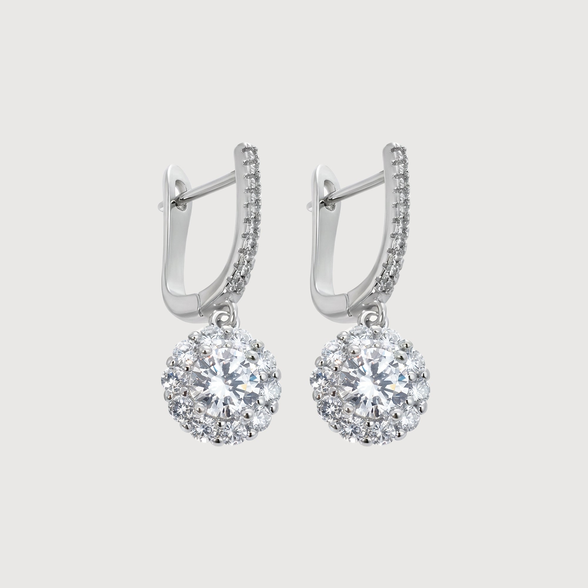 Elegant Crystal Drop Earrings with Pavé Hoops