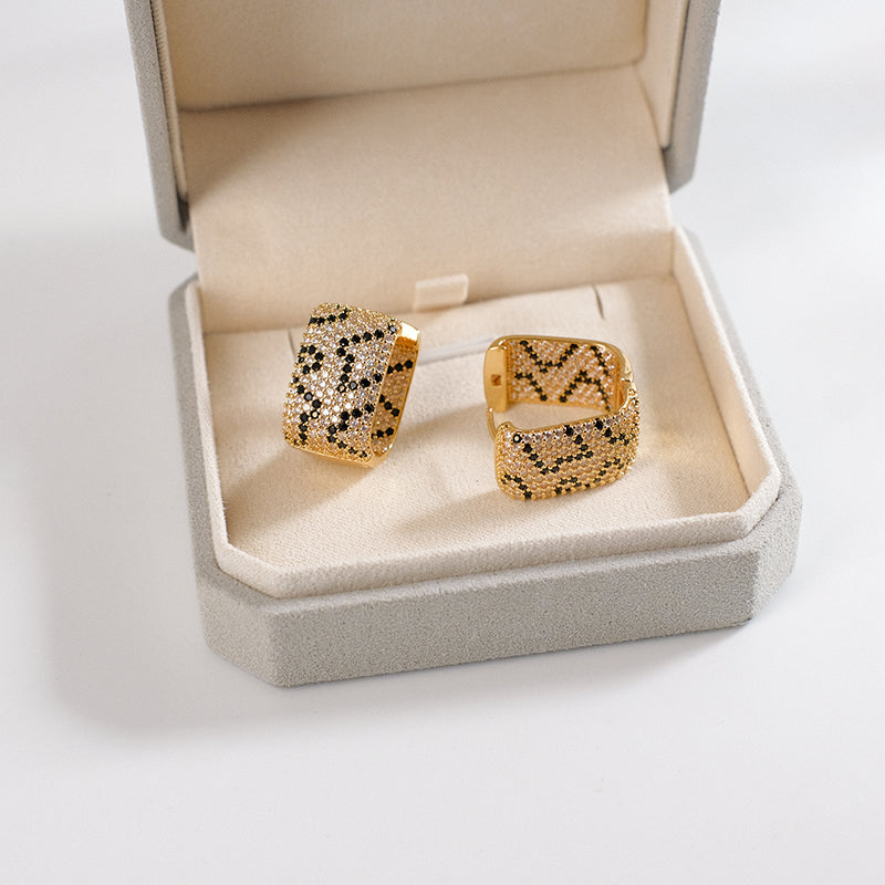 Pavé Serpentine Chain Open-Back Earrings