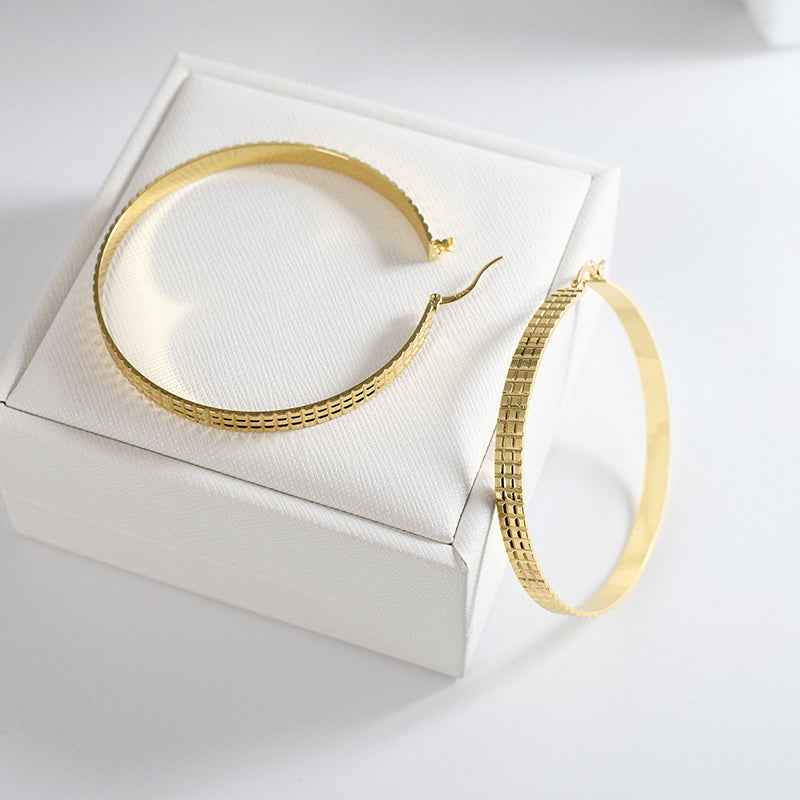Textured Gold Hoop Earrings
