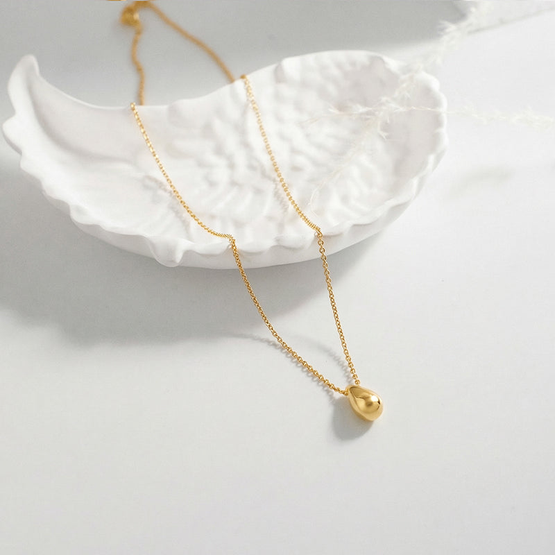 18K Gold Plated Delicate Teardrop Necklace - Minimalist Everyday Luxury