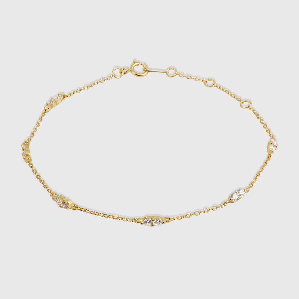 Pulsera elegante de circonitas con engaste biselado