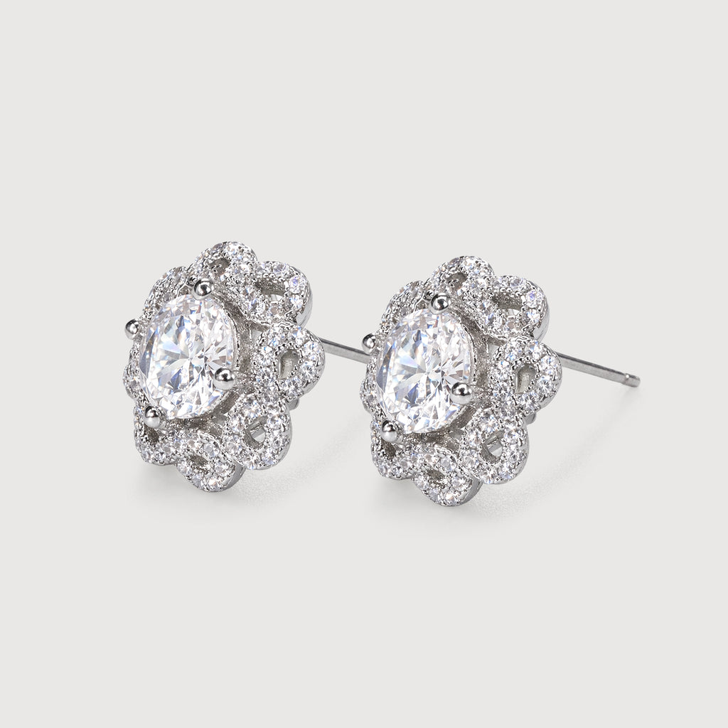 Pendientes de Plata con Flores de Halo