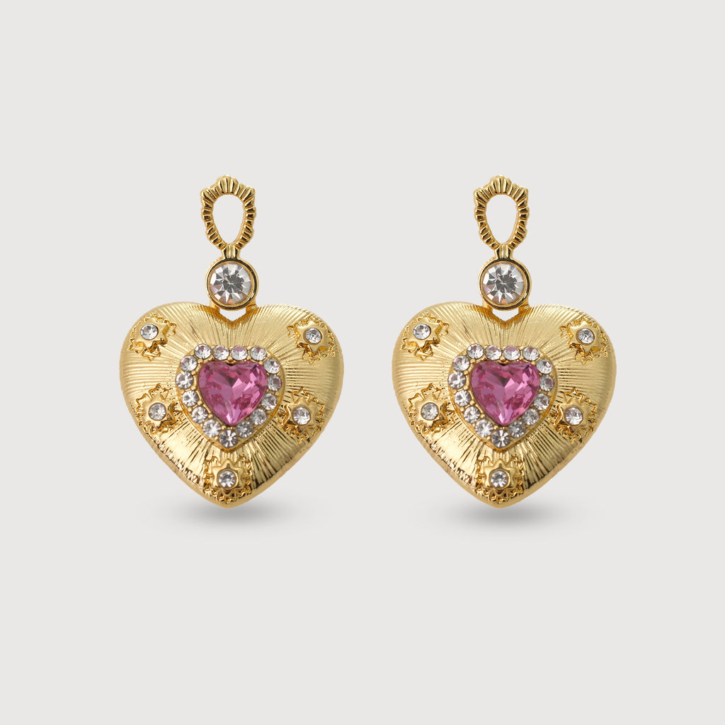 Pendientes de gota Corazón de cristal