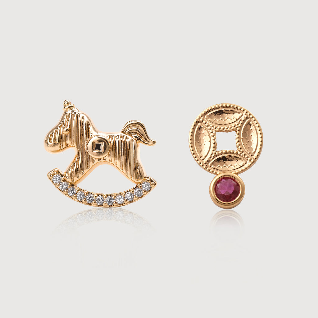 Gilded Rocking Horse Studs