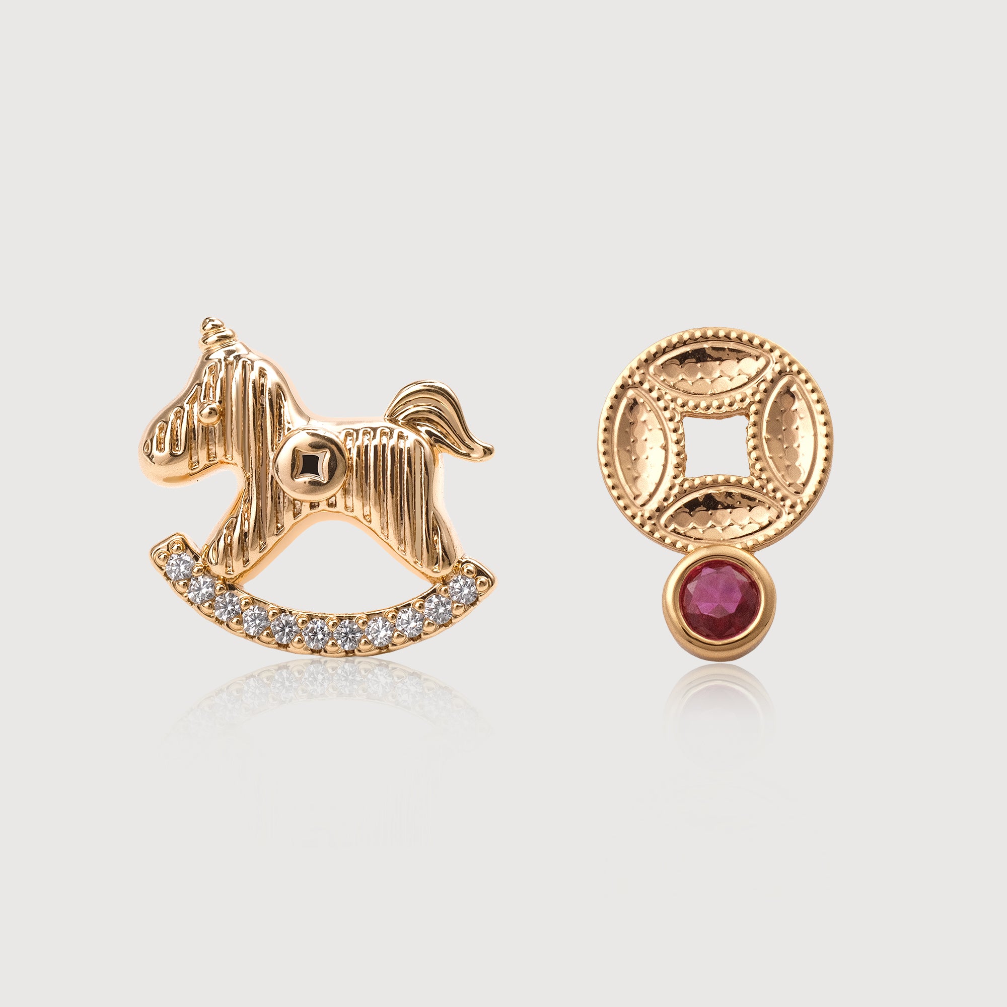 Gilded Rocking Horse Studs