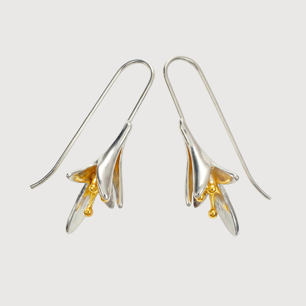 Silver Bloom Drop Earrings