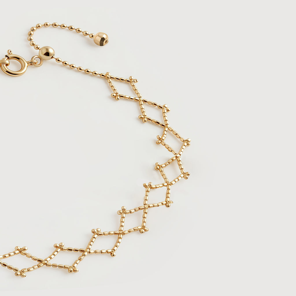Pulsera de celosía de oro