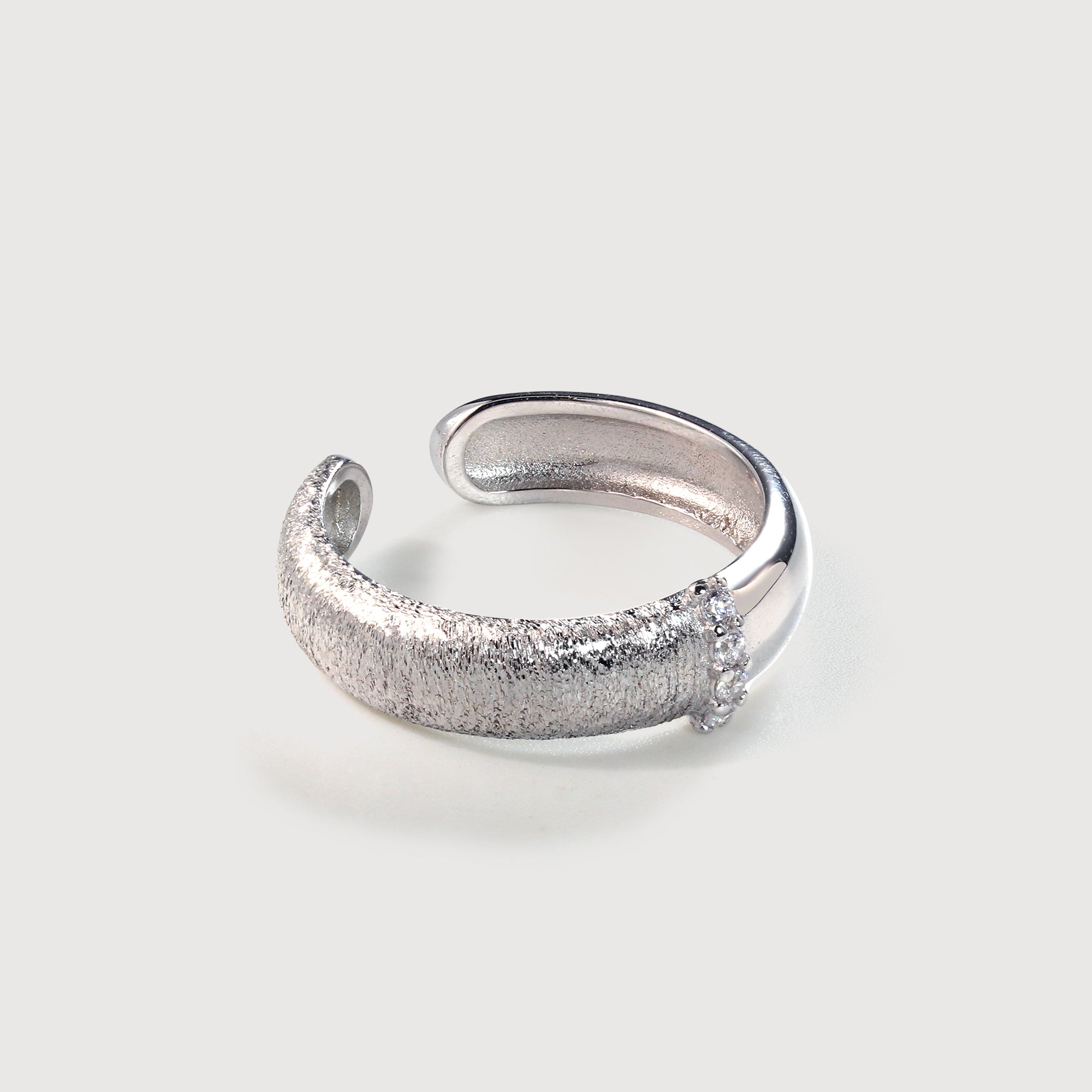Silver Band Ring with Sparkle