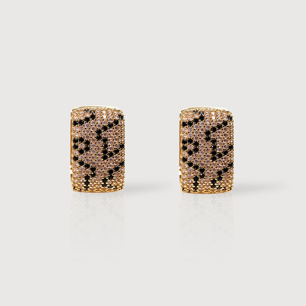 Pendientes Pequeños con Pavé de Leopardo