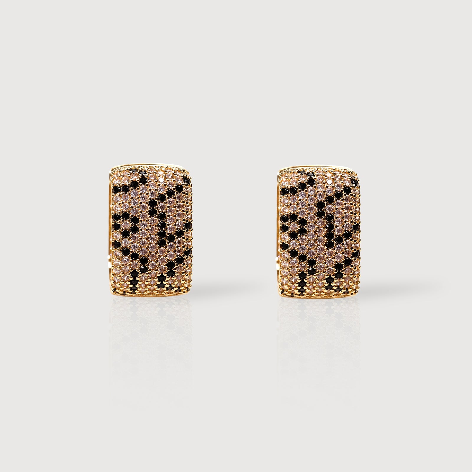 Pendientes Pequeños con Pavé de Leopardo