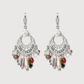 Pendientes colgantes de cristal con dije