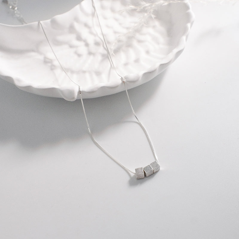 Silver Plated Minimalist Cube Pendant Necklace | Effortless Elegance, Versatile Everyday Style